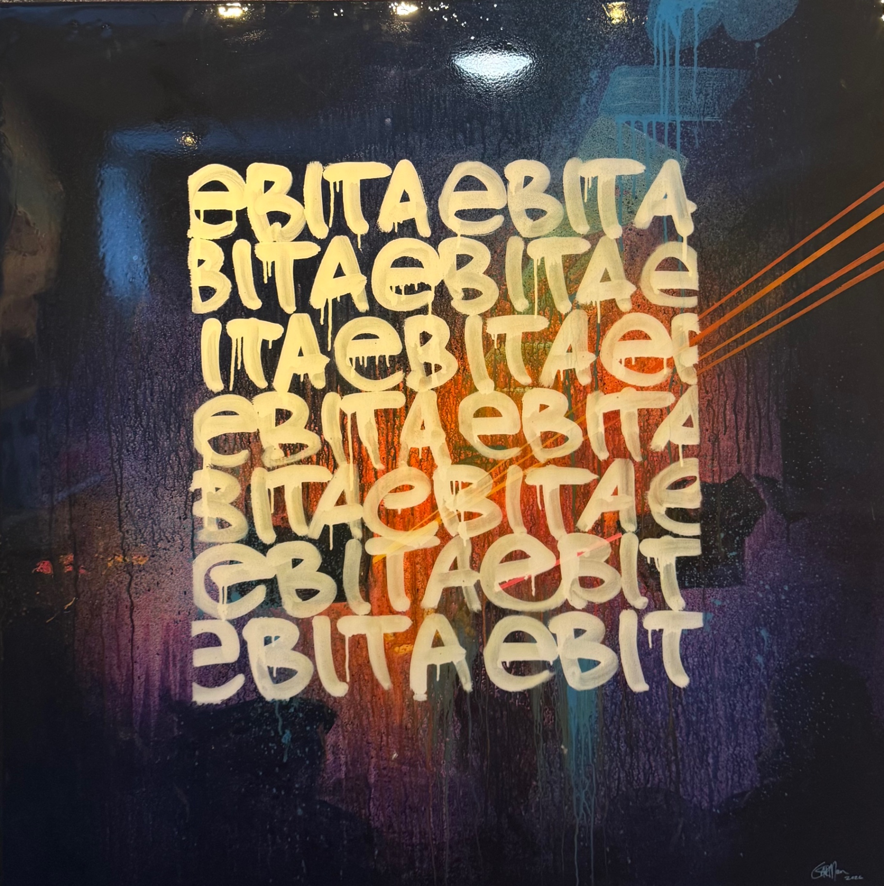 EBITA — handpainted on lacquered panel